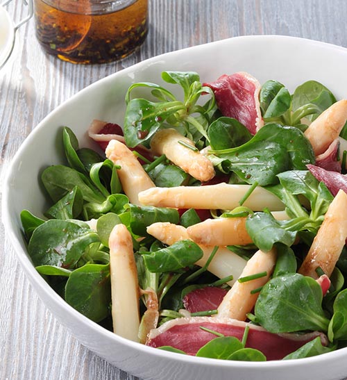 Salade gourmande asperges et magret